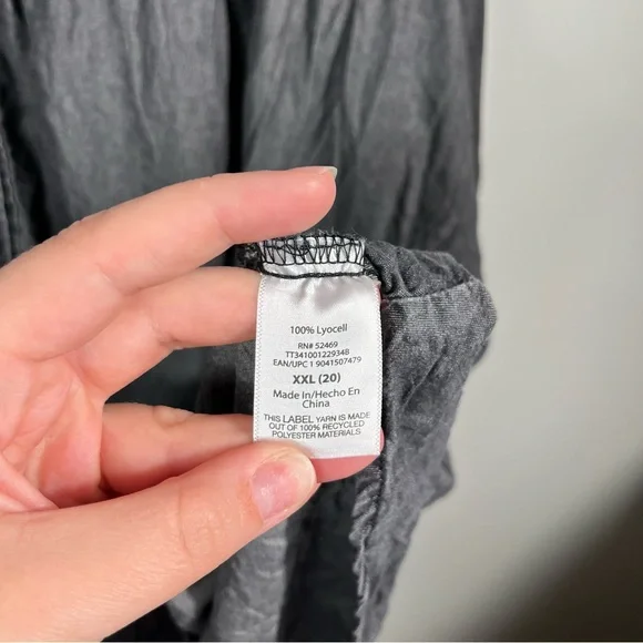 Time & True Dark Silver Gray Button Down Midi Length Long Sleeve Shirt Dress XXL - Picture 5 of 7